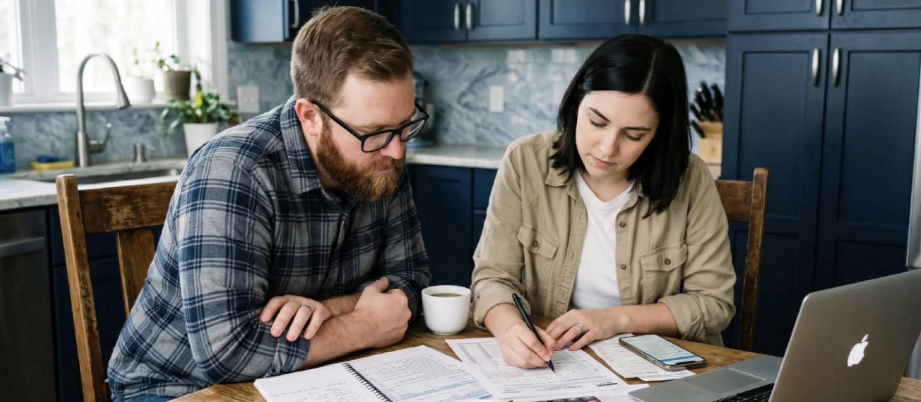 Homebuyer reviewing a bond repayment schedule